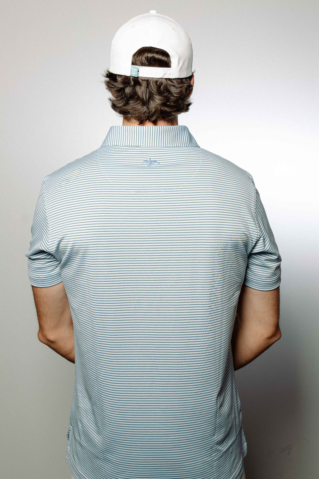 The Rutledge Mens Polo - Blue/Green Stripe